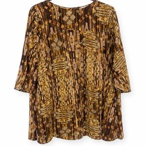 H&M Geometric Patterned Dress - Brown and Gold
